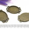 Купить 282 Коннектор-сеттинг на 3 нити Овал (сеттинг 18*13мм) 25,5*15*2,3мм античная бронза (литьё) с доставкой по России