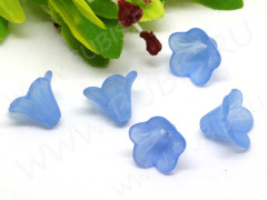 Бусина акрил Цветочек 33 чашечка матовый 14*13,5*10,5мм св.синий полупрозрачный (акрил) (5шт.)