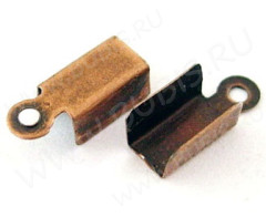 Зажимы №02 12*4*4мм античная медь (Iron) (10шт.)