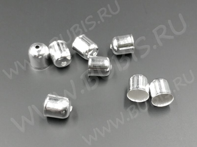 Концевик 032 шапочка 8*7*7мм серебристый (Iron) (10шт.)