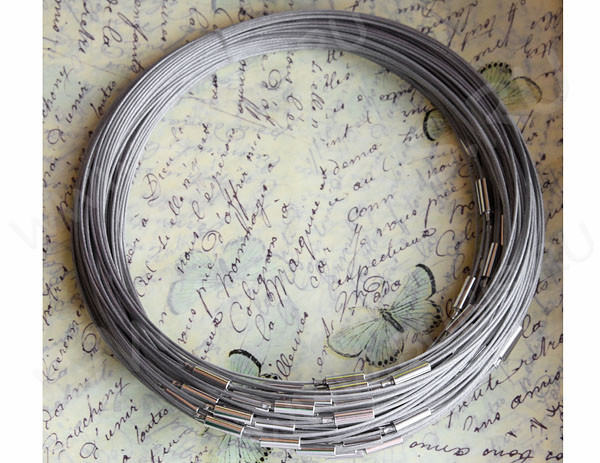 Чокер 01 из стальной проволоки цвет платины (45см) 