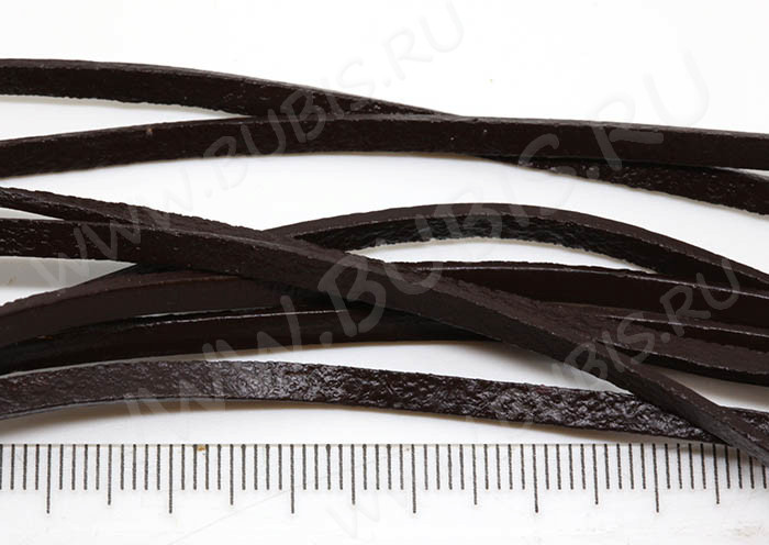 Шнур кожаный 21 полоска двусторонний 3*2мм т.коричневый (1м)
