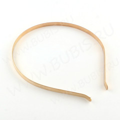 Ободок для волос основа 135*5мм светлое золото (заготовка)