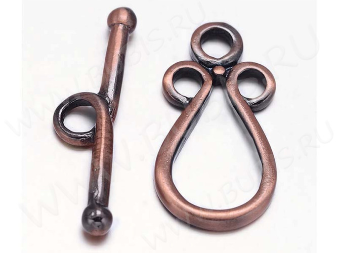 172 Тоггл средний 24*12мм и 26*7мм античная медь (LUX Китай) (Brass)