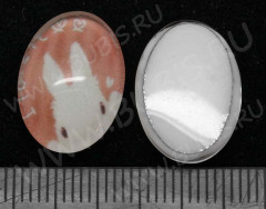 Кабошон стеклянный 12 Овал 18*13*5,8мм рисунок 25 (стекло)