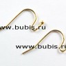 Купить (ОПТ) Швензы-крючки №005 с шариком 20*12мм золотистые без никеля (Brass) (50 пар) с доставкой по России