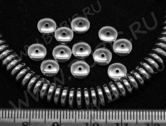 Бусина каменная Диск 01 рондель 6,5*6,5*2мм Гематит стальной (камни) (10шт.)