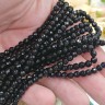 (ОПТ) Бусина округлая ГРАНЁНАЯ 4мм Агат чёрный имит. (камни) (НИТЬ) Купить (ОПТ) Бусина округлая ГРАНЁНАЯ 4мм Агат чёрный имит. (камни) (НИТЬ) с доставкой по России