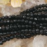 (ОПТ) Бусина округлая ГРАНЁНАЯ 4мм Агат чёрный имит. (камни) (НИТЬ) Купить (ОПТ) Бусина округлая ГРАНЁНАЯ 4мм Агат чёрный имит. (камни) (НИТЬ) с доставкой по России
