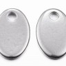Купить Подвеска Жетон 19 Овал 9*6*0,9мм цвет платины (Хирургическая сталь) (10шт) с доставкой по России