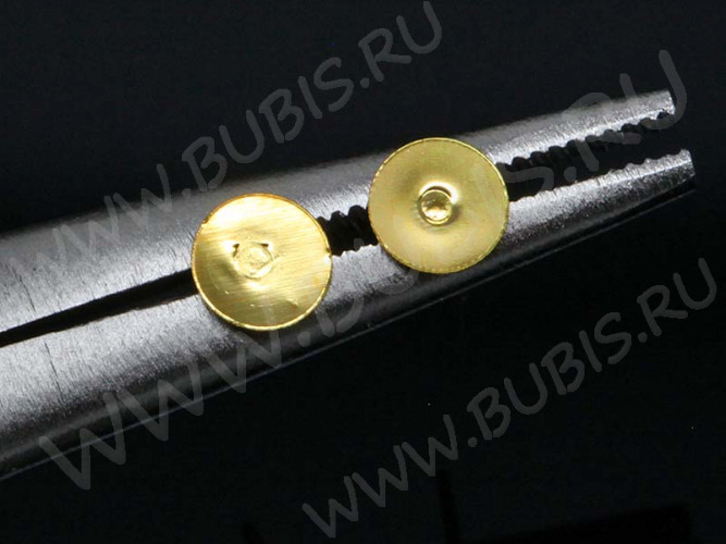Пуссеты ("гвоздики") №094 с платформой 6мм 12*6*6мм золотистые (Iron) (10 пар)