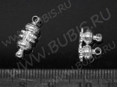 Магнитный замочек №22 с петельками 16*6*6мм серебристый (Brass)