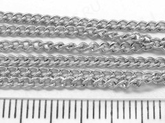 Цепочка I074 простая кручёная тонкая звено 2,5*2мм цвет платины (Iron) (примерно 110см)