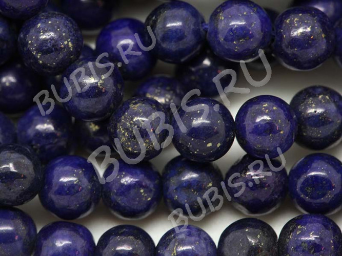 (ОПТ) Бусина округлая 8мм Лазурит с пиритом натуральный (камни) (НИТЬ)
