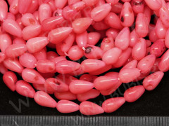 (ОПТ) Бусина каменная Капля 11 8-9*5*5мм Коралл розовый натуральный (камни) (НИТЬ)