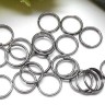 Купить Колечки двойной крутки 10мм цвет платины (Хирургическая сталь) (50шт.) с доставкой по России