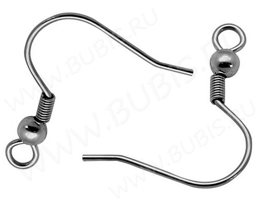 (СКИДКИ!!!) Швензы-крючки №016 20*19*0,7мм цвет платины (Хирургическая сталь) (10 пар)