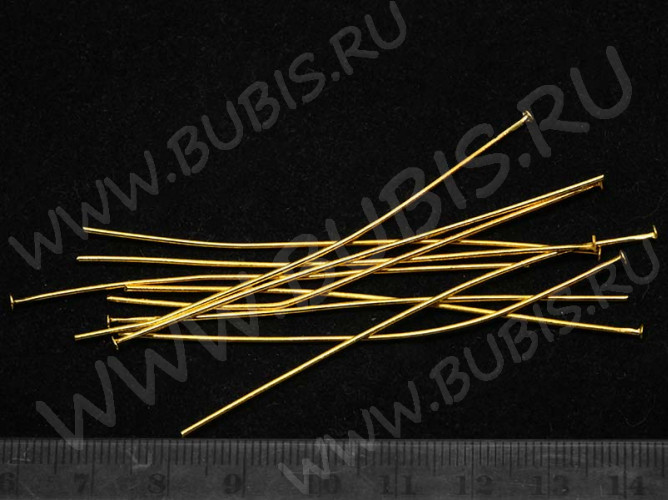 (СКИДКИ!!!) Штифт со шляпкой 70*0,7мм золотистый, без никеля (Iron) (50шт.)