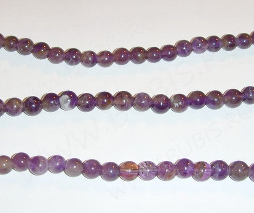 (ОПТ) Бусина округлая 5,5мм Аметист натуральный (камни) (НИТЬ)