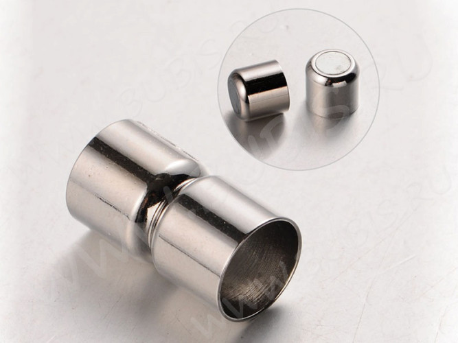 Магнитный замочек №54 для вклеивания 10мм 20,5*11*11мм цвет платины (литьё)