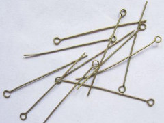 Штифт с петлёй 70*0,7мм античная бронза (Brass) (10шт.)