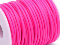 Полиуретановый шнур 13 3мм ПОЛЫЙ ярко-розовый матовый (1м)