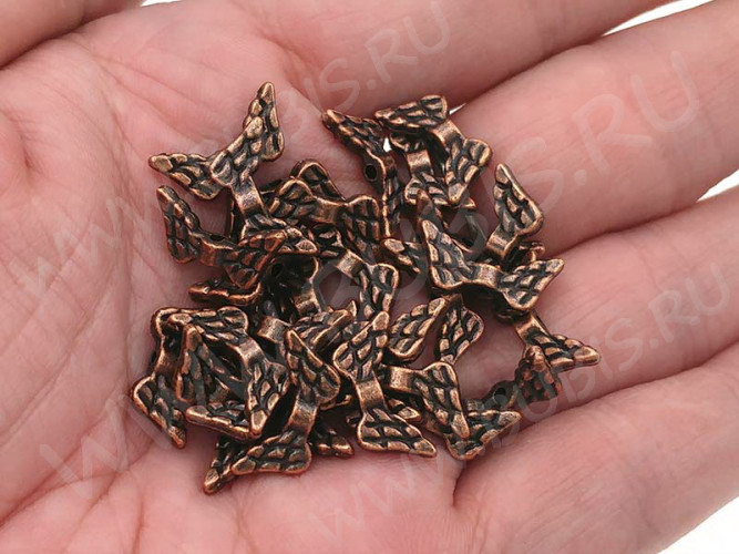 (СКИДКИ!!!) Бусина 191 Крылья 03 3D Ангела средние 15*7*3мм античная медь (литьё) (10шт.)