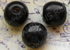 Бусина Округлая 20*19мм чёрная (дерево)