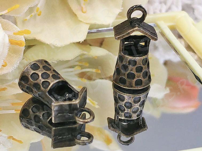 Подвеска Домик 04 3D Колодец 17*8,5*7,5мм античная бронза (литьё)