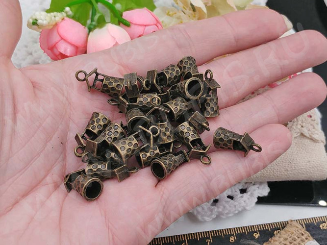 Подвеска Домик 04 3D Колодец 17*8,5*7,5мм античная бронза (литьё)