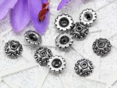 207 Шапочка пластиковая 7*7*2,8мм античное серебро (АКРИЛ) (20шт.)