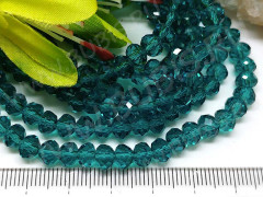 (СКИДКИ!!!) Бусина Абакус гранёный 6*6*4,5мм Хрусталь т.голубо-бирюзовый прозрачный (имитация Сваровски) (10шт.)