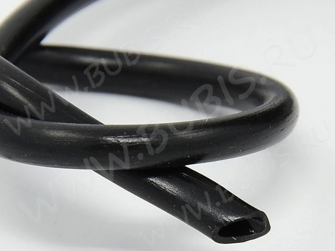 Полиуретановый шнур 07 5мм ПОЛЫЙ (3мм) чёрный матовый (1м)