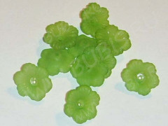 Бусина акрил Цветочек 04 матовый 12*12*4,5мм зелёный полупрозрачный (акрил) (10шт.)