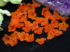 Бусина акрил Цветочек 03 матовый чашечка 12,5*12,5*6,2мм рыжий полупрозрачный (акрил) (10шт.)