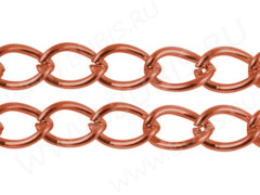Цепочка I049 простая кручёная звено 8*6мм античная медь (Iron) (50см)