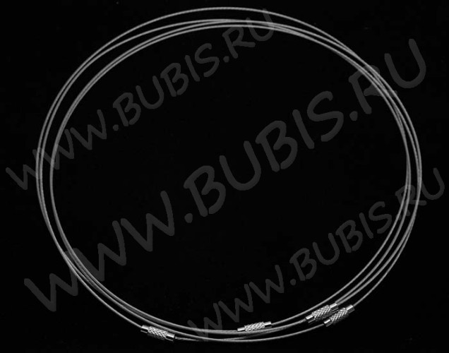 Чокер 03 из стальной проволоки с пластиковым покрытием и винтовым замочком цвет платины (45см)