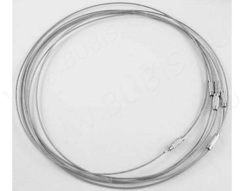 Чокер 03 из стальной проволоки с пластиковым покрытием и винтовым замочком цвет платины (45см)