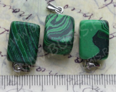 Подвеска Бесформенная 01 3D 26-32*10-15мм Малахит синт. (камни)