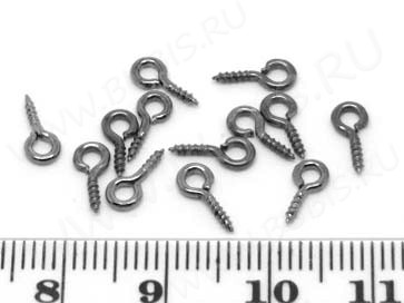 (СКИДКИ!!!) Штифт винтовой 05 толстый 8*4*1,1мм черный никель (Iron) (100шт.)