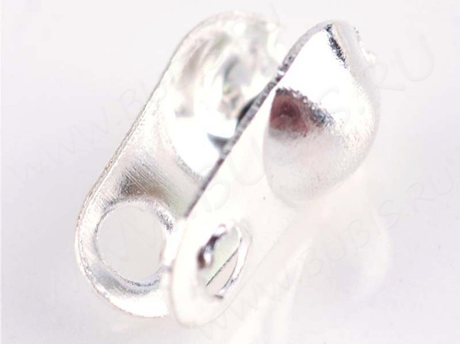 Зажимы №37 Калотты Концевики 4*2мм серебристые (Iron) (20шт.)