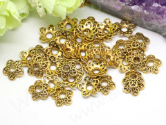 (СКИДКИ!!!) 053 Шапочка Цветочек ажурный 12*11,5*3мм античное золото (литьё) (10шт.)