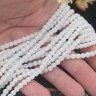 (ОПТ) Бусина округлая ГРАНЁНАЯ 4мм Агат белый имит. (камни) (НИТЬ) Купить (ОПТ) Бусина округлая ГРАНЁНАЯ 4мм Агат белый имит. (камни) (НИТЬ) с доставкой по России