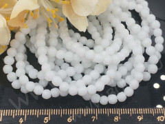 (ОПТ) Бусина округлая ГРАНЁНАЯ 4мм Агат белый имит. (камни) (НИТЬ)