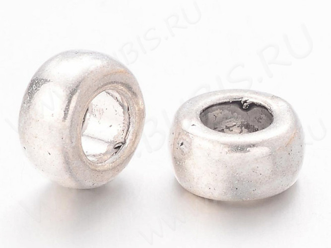 Рондели 089 Бусины колечки 6,5*6,5*3,5мм античное серебро (литьё) (10шт.)