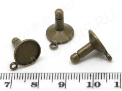 Заготовка заглушки для телефона 01 с сеттингом 10мм 14*13*10,5мм античная бронза (сплав)