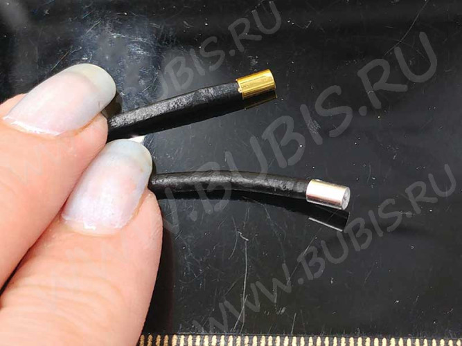 Концевик 104 без петельки для шнура до 2,4мм 5*3*3мм серебристый (Brass) (10шт)