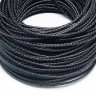 Купить Шнур кожаный 55 натуральный плетёный круглый 3мм чёрный (1м) с доставкой по России