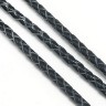 Купить Шнур кожаный 55 натуральный плетёный круглый 3мм чёрный (1м) с доставкой по России