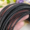 Купить Шнур кожаный 55 натуральный плетёный круглый 3мм чёрный (1м) с доставкой по России